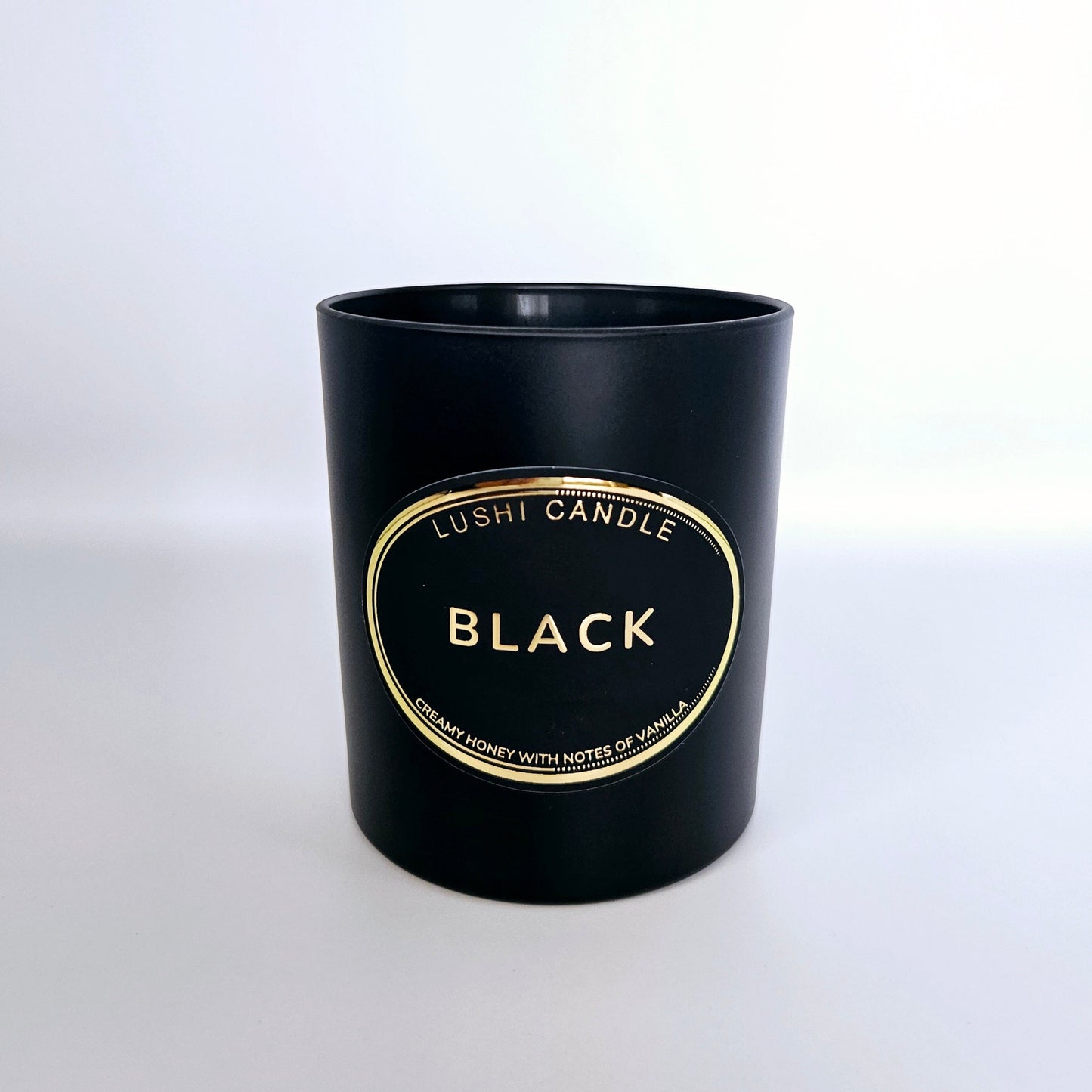 Black - Scented Candle | Vanilla and Honey | Coconut Wax | Hand Poured in UK | 45 Hours