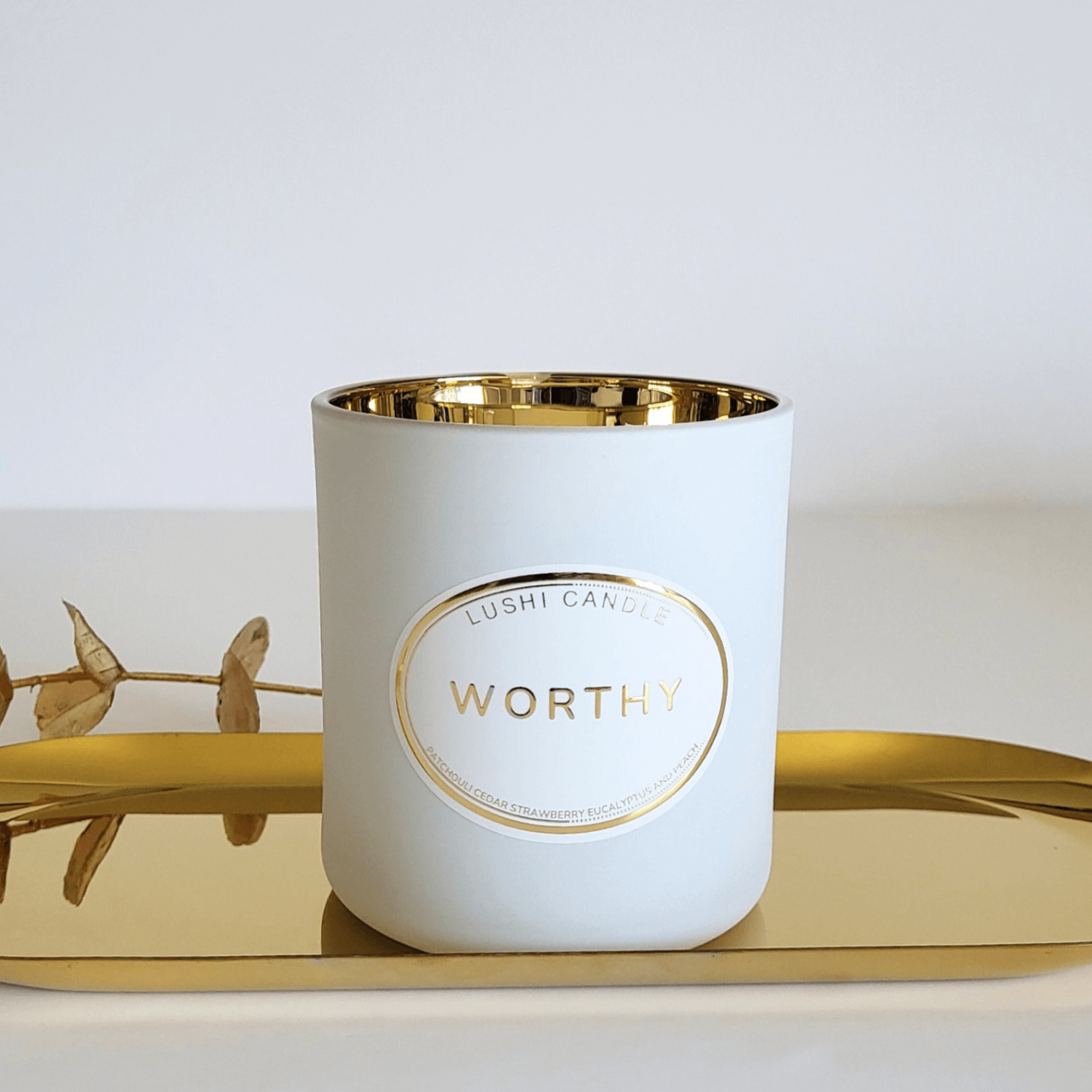Worthy Luxury Scented Candle | Patchouli, Jasmin & Pear | 60 Hour Burn
