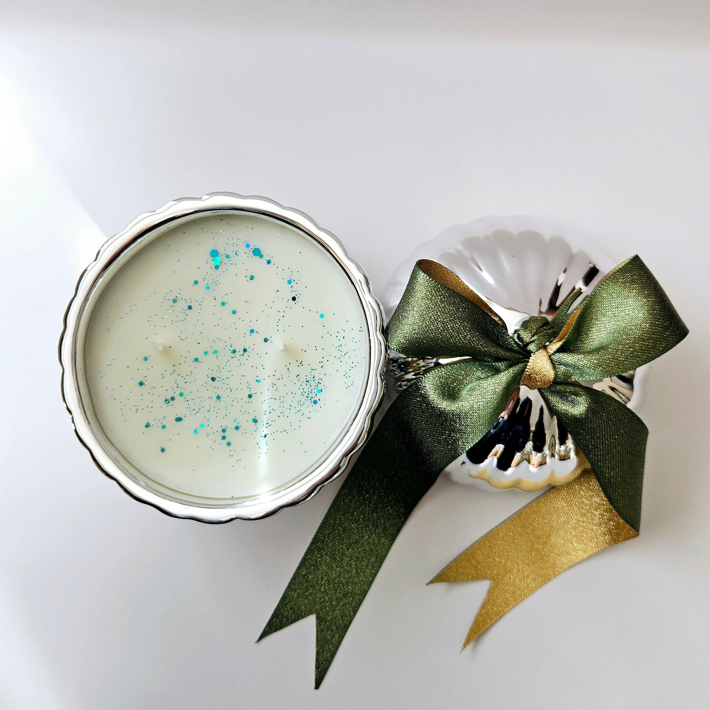 Christmas Tree - Silver Bauble Christmas Candles | Coconut Wax | Hand Poured in UK | 30 Hours