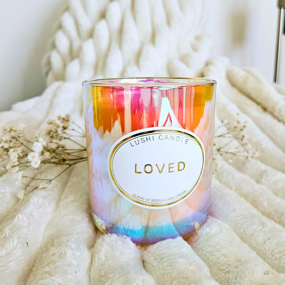 Loved Scented Candle | Sweet Berries & Cream | 60 Hour Burn